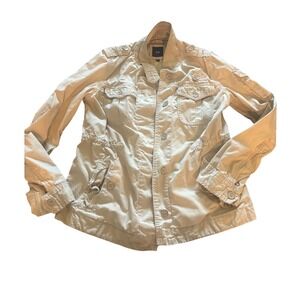 Gap Womens Small Utility Field Jacket Beige Safari Military Y2K Cargo Gorpcore